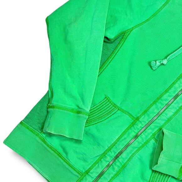 NAPAPIJRI Y2K Hoodie Men Size L Green Flag Patch Full Zip Fleece Norway 2000s - Picture 8 of 12